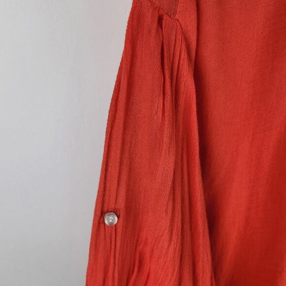 NSF Bamboo Cotton Button Up Long Sleeve Blouse Top sz M - Picture 5 of 10